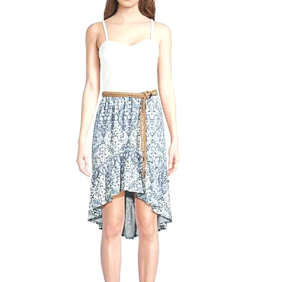 Lace High Low Asymmetrical Sweetheart neckline thin trap dress Plus Size Floral - Picture 4 of 17